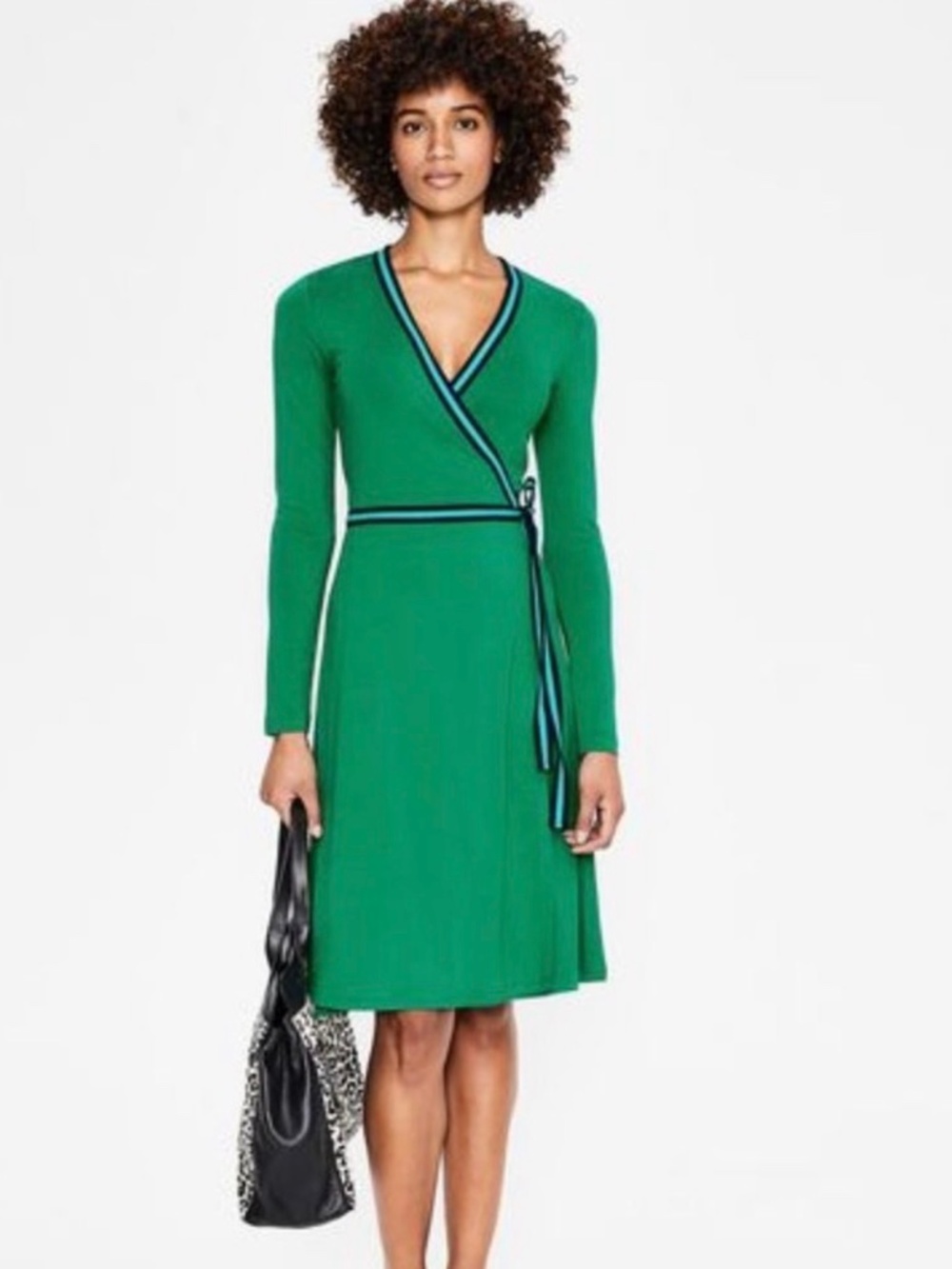 Boden Cara Jersey Wrap Dress in Forest 6P